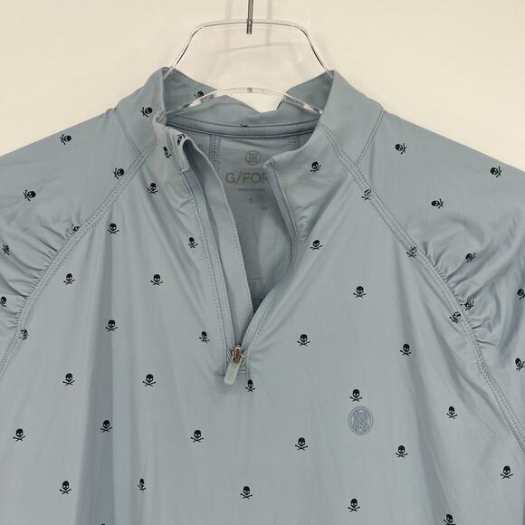 G Fore Top Womens S Blue Skull Crossbones Golf Athleisure Tech Performance - Picture 5 of 8